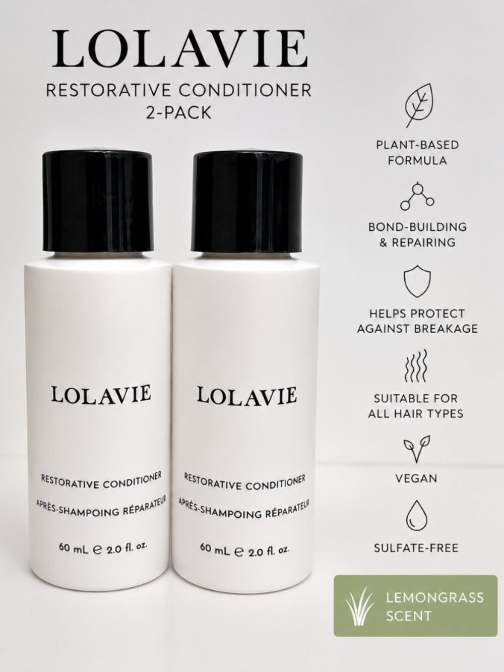 2-Pack LolaVie Restorative Conditioner 2 oz Travel Size